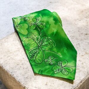 J Garcia Limited Edition 100% Silk Tie Cyclops Rock Shamrocks Collection 56